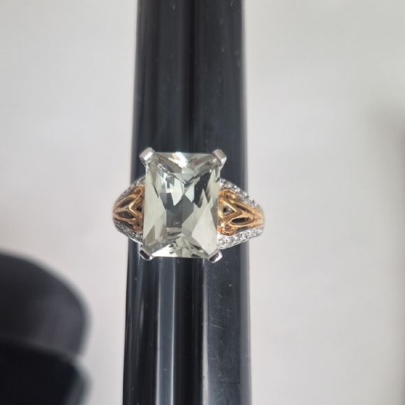 Victoria Wieck Silver and Gold Ring with Clear Gemstone - Picture 4 of 8
